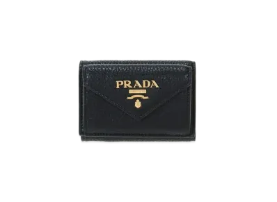 PRADA Vitello Grain Wallet "Black"