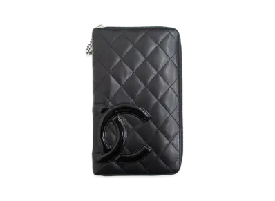 CHANEL Cambon Coco Mark Organizer Lamb Skin "Black/Pink"