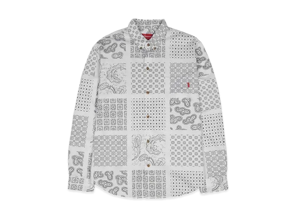 Supreme Paisley Grid Shirt "White"