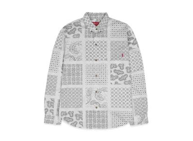 Supreme Paisley Grid Shirt "White"