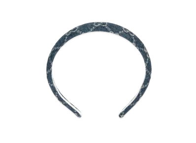 GUCCI Eco Washed Denim Hair Band "Blue/Ivory"