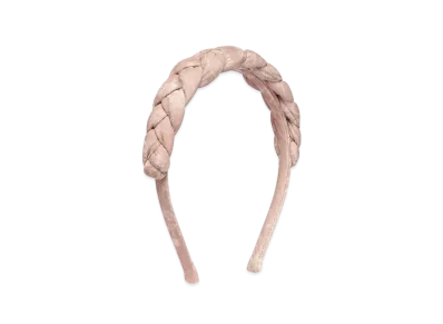 Dior Headband Pale Pink Tulle with Ivory Toile de Jouy Print