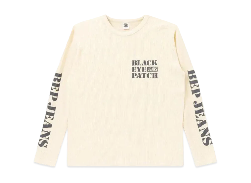 BlackEyePatch BEP Jeans Stomped Thermal L/S Tee "Off White"
