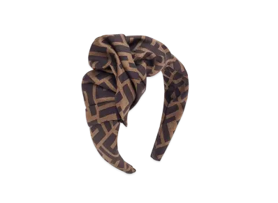 FENDI FF Logo Silk Hairband "Brown"