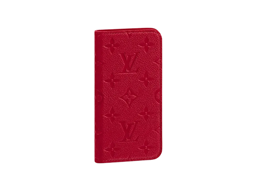 Louis Vuitton Monogram Empreinte iPhone X / XS Folio "Scarlet"