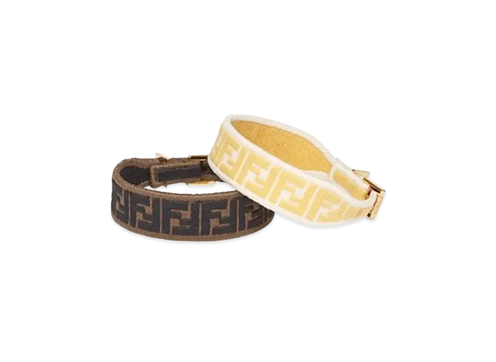 フェンディ FF ファブリック ブレスレット "イエロー/ブラウン" 8AH256AGW4F1EZ7