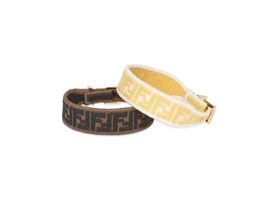 FENDI FF Fabric Bracelet "Yellow/Brown"