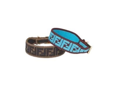 FENDI FF Fabric Bracelet "Blue/Brown"