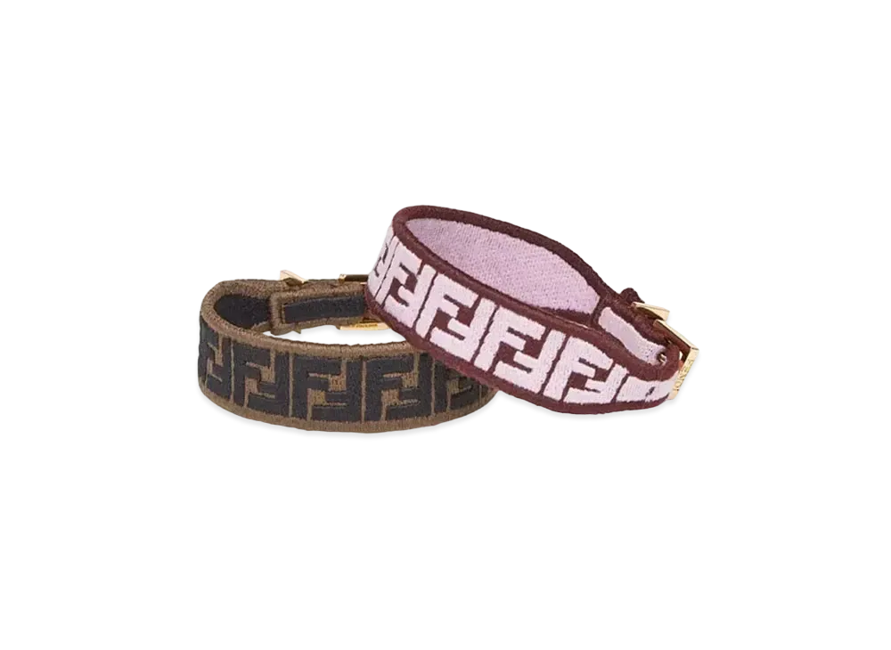 FENDI FF Fabric Bracelet "Pink/Brown"