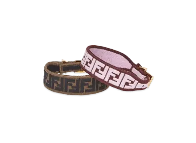 FENDI FF Fabric Bracelet "Pink/Brown"
