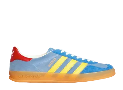 GUCCI × adidas Gazelle "Light Blue/Yellow /Red"
