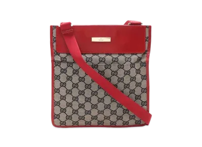 GUCCI GG Canvas Shoulder Bag "Red"