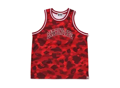 A BATHING APE COLOR CAMO BASKETBALL TANK TOP "Red"
