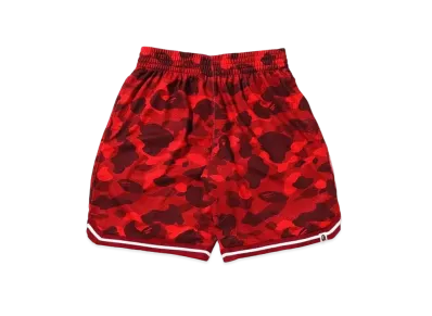 A BATHING APE COLOR CAMO WIDE FIT BASKETBALL SHORTS "Red"