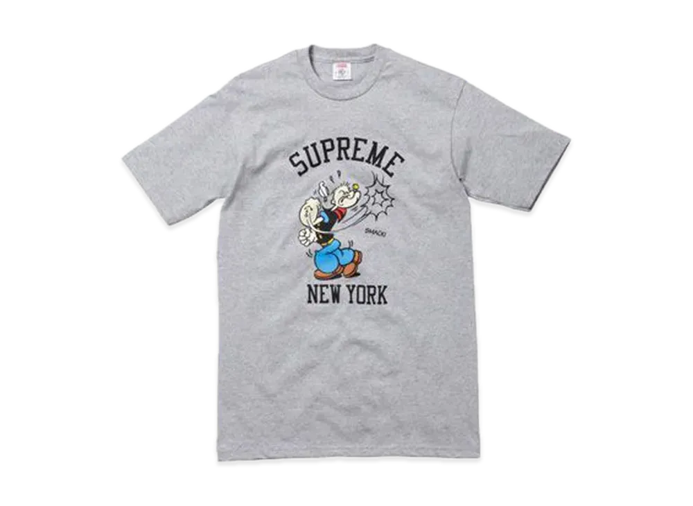 シュプリーム ポパイ Tシャツ "ヘザー グレー"