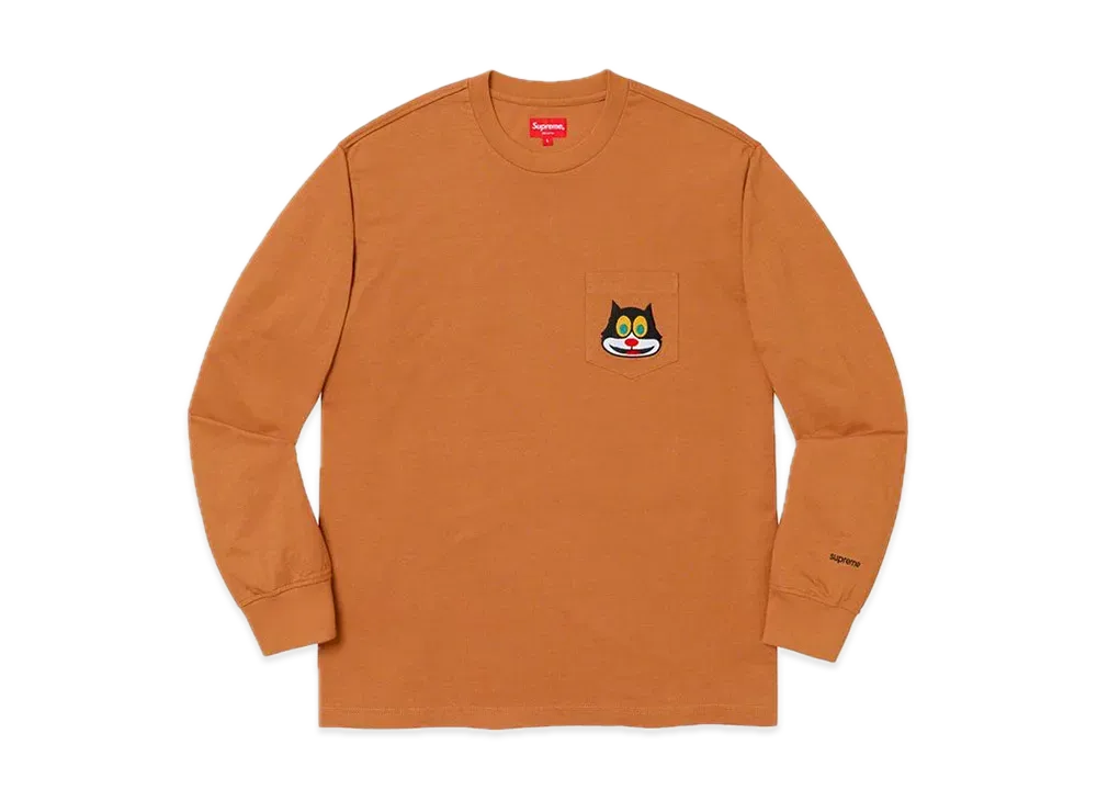 Supreme Cat L/S Pocket Tee "Rust"