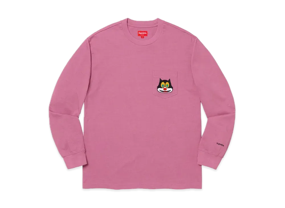 Supreme Cat L/S Pocket Tee "Mauve"