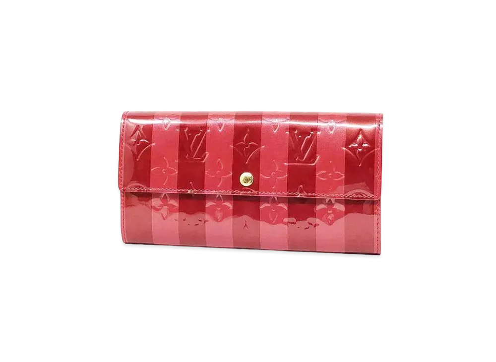 Louis Vuitton Monogram Vernis Rayure Portefeuille Sarah "Pomme d'Amour"