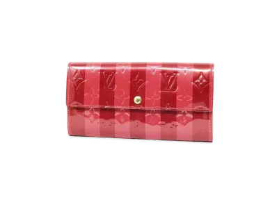Louis Vuitton Monogram Vernis Rayure Portefeuille Sarah "Pomme d'Amour"