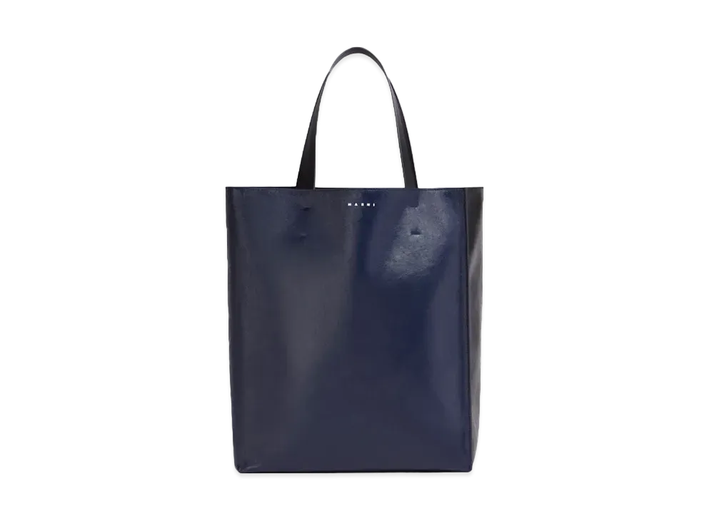 Marni MUSEO Sofft Bag In Shiny Calfskin "Blue/Black"