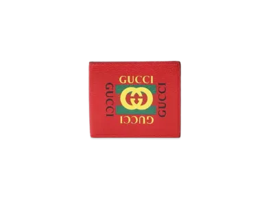 GUCCI Vintage Logo Print Bi-fold Wallet "Red"