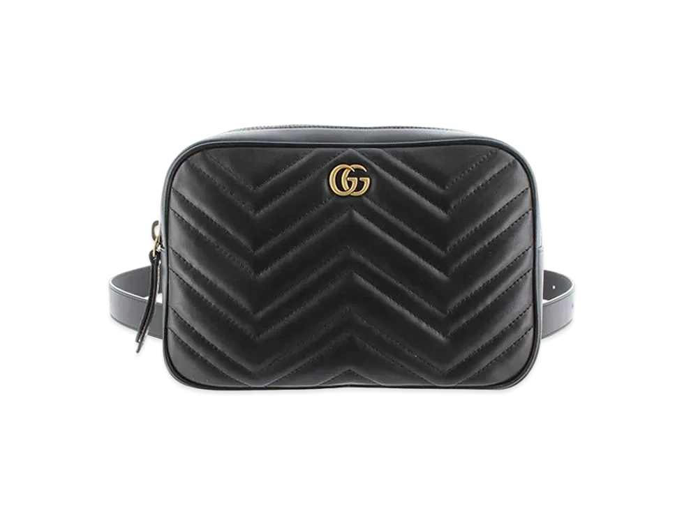 GUCCI GG Marmont Matelasse Belt Bag "Black"