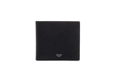 CELINE Bi-Fold Wallet In Grained Calfskin "Black"