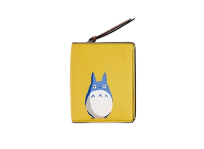 LOEWE x My Neighbor Totoro Compact Zip Wallet In Classic Calfskin "Yellow"