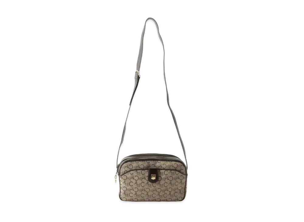 CELINE C Macadam Shoulder Bag "Brown"