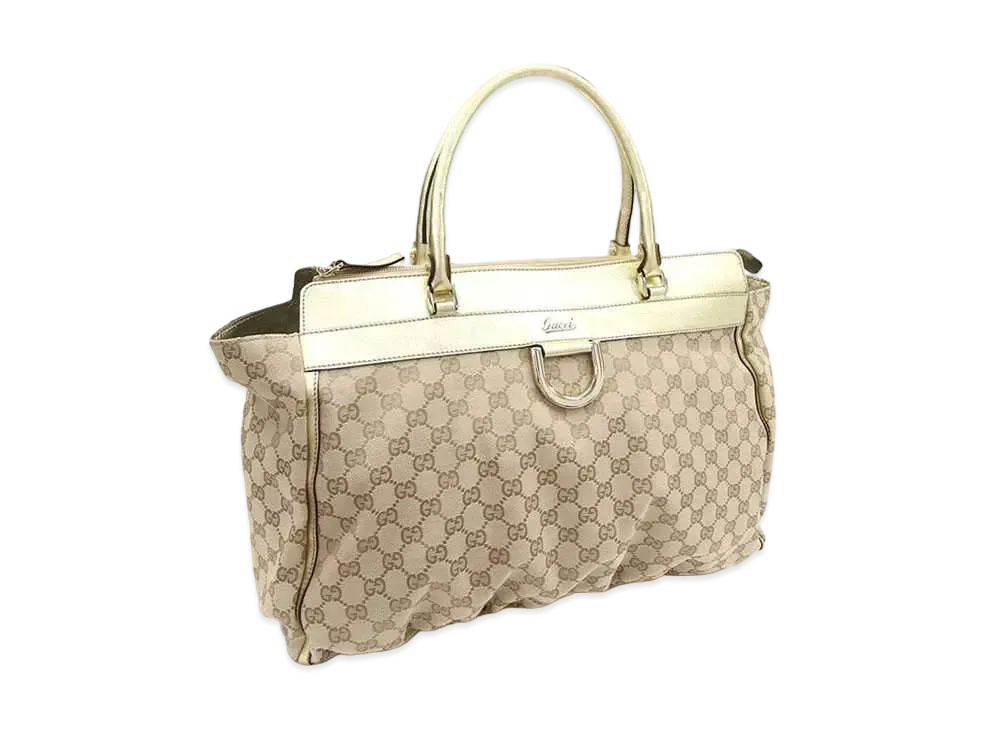 GUCCI GG Canvas Tote Bag "Beige/Gold"