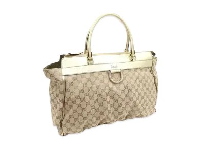 GUCCI GG Canvas Tote Bag "Beige/Gold"