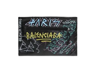 BALENCIAGA Graffiti Explorer Clutch Bag