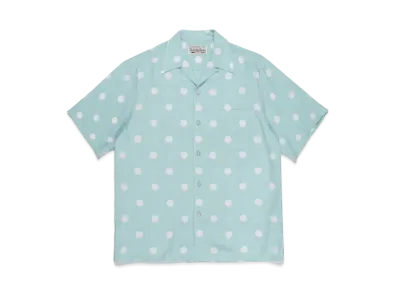 WACKO MARIA DOTS OPEN COLLAR SHIRT "Light Blue"