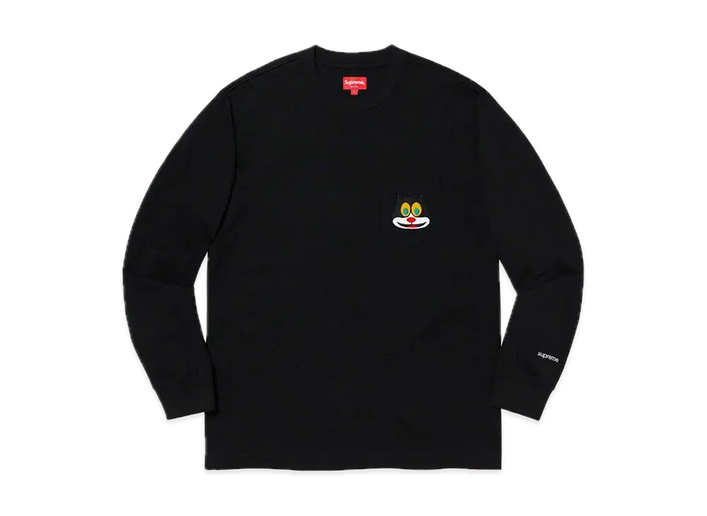 Supreme Cat L/S Pocket Tee "Black"