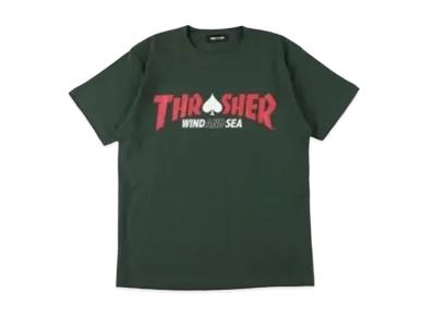 WIND AND SEA x THRASHER magazine (Spade) S/S Tee "Green"