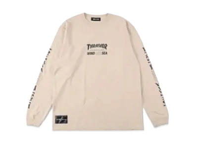 WIND AND SEA x THRASHER magazine (S-A-D) L/S Tee "Beige"