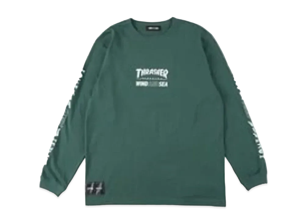 WIND AND SEA x THRASHER magazine (S-A-D) L/S Tee "Green"