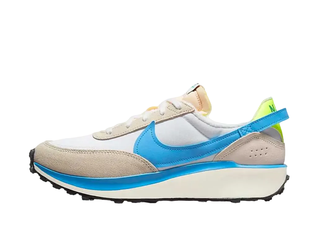 ナイキ ワッフル デビュー "ホワイト/ライト オール ウッド ブラウン/ボルト/ユニバーシティ ブルー"