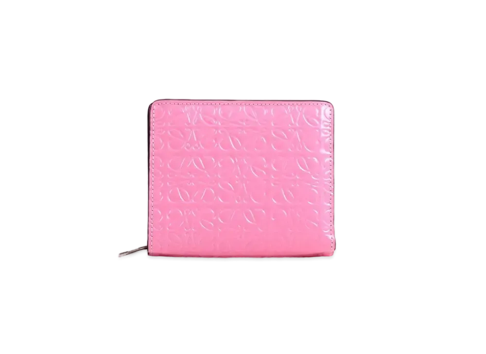 LOEWE Calfskin Anagram Repeat Compact Zip Wallet "Candy"