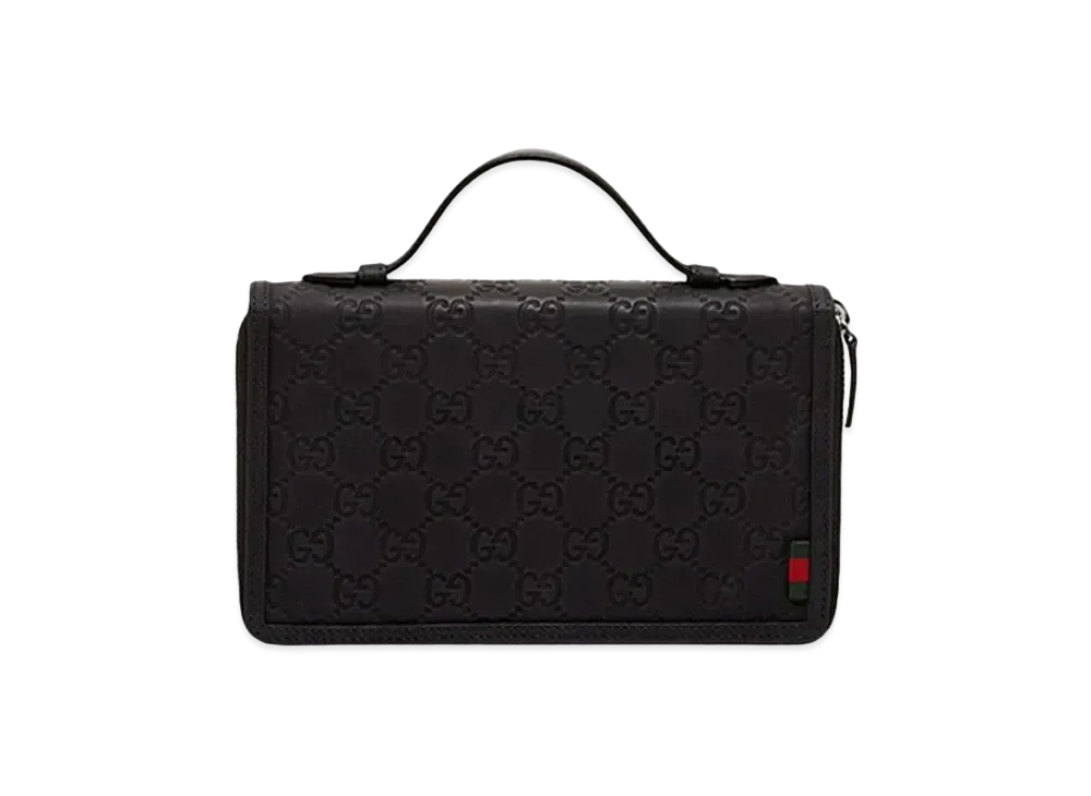 GUCCI Guccissima W Zip Travel Case "Black"