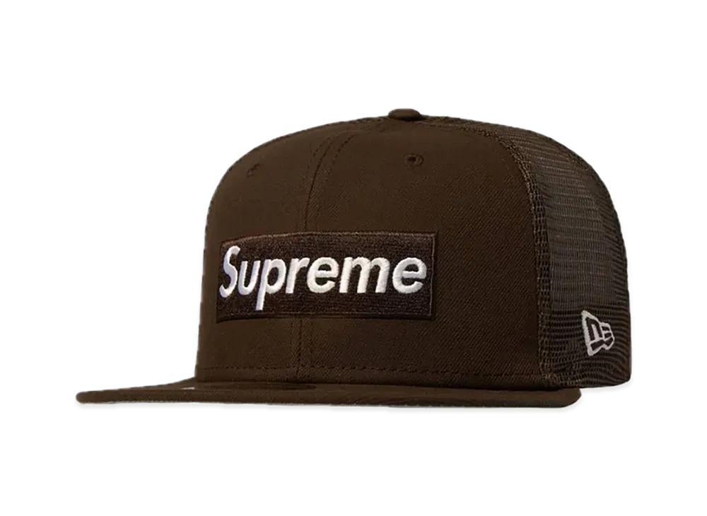Supreme Box Logo Mesh Back New Era "Brown" (22SS)