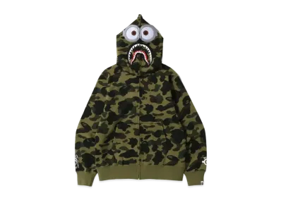 A BATHING APE MINIONS 1ST CAMO SHARK FULL ZIP HOODIE "Green"