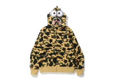 A BATHING APE MINIONS 1ST CAMO SHARK FULL ZIP HOODIE "Yellow"