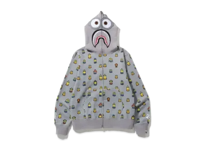 A BATHING APE MINIONS SHARK FULL ZIP HOODIE "Grey"