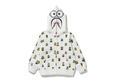 A BATHING APE MINIONS SHARK ZIP HOODIE "White"