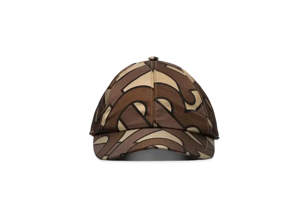 BURBERRY TB Nylon Monogram Baseball Cap "Bridle Brown"