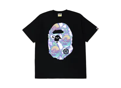 A BATHING APE Big Ape Head Lightning Tee "Black Blue"