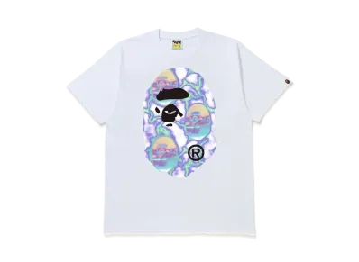 A BATHING APE Big Ape Head Lightning Tee "White Blue"