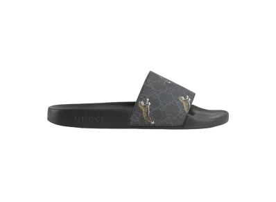 GUCCI Men's GG Supreme Tigers Slide Sandal "Black"