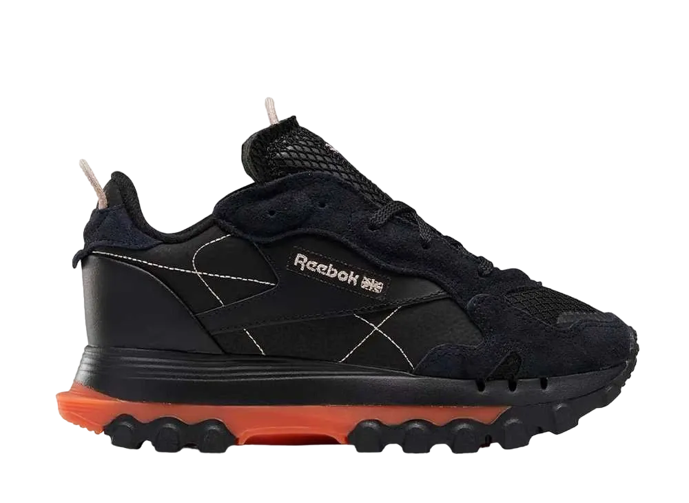 カーディービー × リーボック ウィメンズ クラシックレザー "ブラックファイアリーオレンジ"